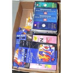 BIN FILLED WITH NEW GOLF BALLS INCL. COLORED