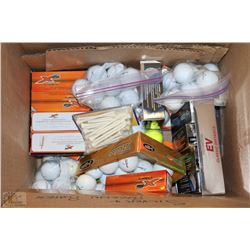 BIN FILLED WITH USED GOLF BALLS