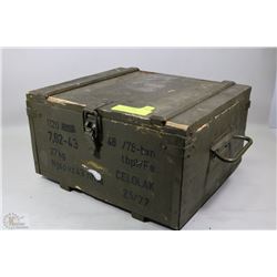 MILITARY GREEN AMMUNITION CONTAINER -13.5" X 12.5"