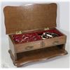 Image 1 : WOODEN JEWELLERY BOX WITH FASHION CONTENTS