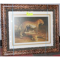PAIR OF FRAMED LEOPARD PICTURES