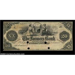 Elizabeth City, NC- The Farmers Bank of North Carolina $20 G48 Pennell 700A very scarce remainder fr