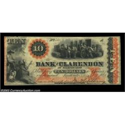 Fayetteville, NC- Bank of Clarendon $10 Aug. 1, 1861 G10a Pennell 510A lovely example with especiall