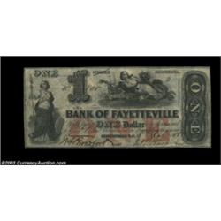 Fayetteville, NC- Bank of Fayetteville $1 Oct. 5, 1855 G2b Pennell 770AThe Pennell plate note, and a