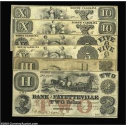 Fayetteville, NC- Bank of Fayetteville $2, $3, $5 (2), $10 (2) G4b, G6a, G10a, G10b, G12a, G12b Penn