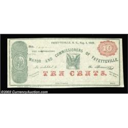 Fayetteville, NC- Corporation of Fayetteville 10¢ Aug. 1, 1865An attractive example of this scarce i