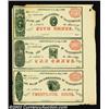 Image 1 : Fayetteville, NC- Corporation of Fayetteville 5¢-10¢-25¢ Aug. 1, 1865 Uncut Strip of ThreeThere are