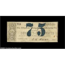 Franklin, NC- The Ellijayche Mining & Manufacturing Co. 75¢ Jan. 1, 1863A lovely example of this exc