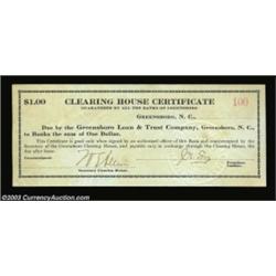 Greensboro, NC- Greensboro Clearing House Association $1Undated and completely different in form to