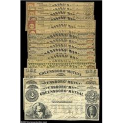 Greensboro, NC- Greensboro Mutual Insurance Company 25¢ (7), 50¢ (7), $1 (3), $2 (3)A nice lot from