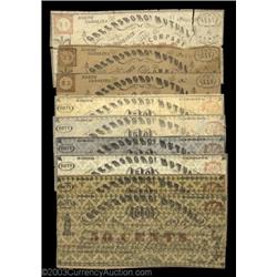 Greensboro, NC- Greensboro Mutual Life Insurance & Trust Company 25¢ (3), 50¢ (6)A group of nine pie