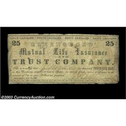 Greensboro, NC- Greensboro Mutual Life Insurance & Trust Company 25¢, 50¢ Nov. 25, 1862Two rare piec