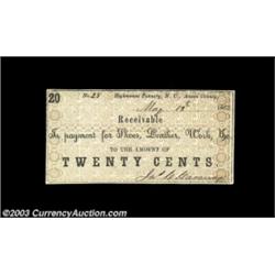 Highmount Tannery, NC- Jas. C. Caraway 20¢ May 12, 1862Second in this series, this with a plain reve