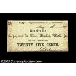 Highmount Tannery, NC- Jas. C. Caraway 25¢ May 12, 1862A lovely 25¢ example from this excessively ra