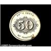 Image 2 : Hoffman, NC- James Blue 5¢, 50¢A pair of cardboard store tokens, ex-Cox collection. Each has minor p