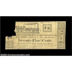 Lexington, NC- Lexington Manufacturing Co. 75¢ Dec. 4, 1839Very rare, but with a chunk missing from