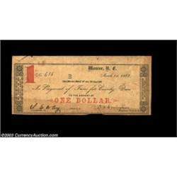 Monroe, NC- Union County $1 (2) Mar. 1, 1863Two pieces, each with a slightly different type style, e