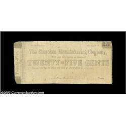 Murphy, NC- The Cherokee Manufacturing Company 25¢A unique note to our best knowledge, as no other p