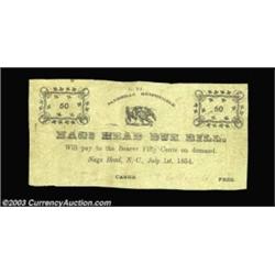Nags Head, NC- Nags Head Due Bill 50¢ July 1, 1854Printed on greenish-gray paper, and likely just as