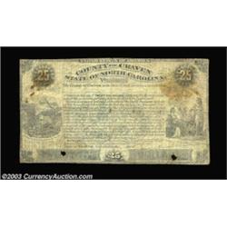 New Berne, NC- Craven County $25 An undated bearer bond, likely circa 1880's, that is unissued, alth