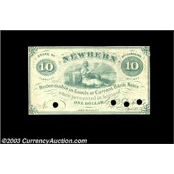 Newbern, NC- C.B. Dibble 10¢ Feb. 15, 1863Ex-Bill Mason, and printed in green with 3 POC. About Unci