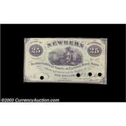 Newbern, NC- C.B. Dibble 25¢ Feb. 15, 1863Printed in purple, and with the usual 3 POC from this issu