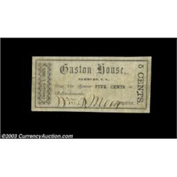 Newbern, NC- Gaston House 5¢ Jan. 1, 1862The first of four denominations from this rare issuer, all