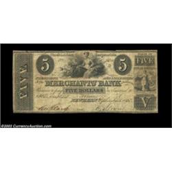 Newbern, NC- Merchants' Bank $5 Sept. 1, 1853 G6 Pennell 900A most attractive example of this very s