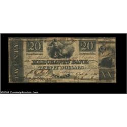 Newbern, NC- Merchants' Bank $20 G10 Pennell 920A very rare note. This piece is falsely filled in. F