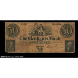 Newbern, NC- The Merchants Bank $50 May 5, 1852 A20 Pennell 925SPA very scarce note altered from a n