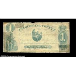 Pasquotank County- County of Pasquotank $1 Sept. 9, 1861 PAS135A very scarce note, ex-Cox collection