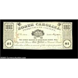 Perquimans County- County of Perquimans $1 July 22, 1862 Roughton PER-100A simply magnificent exampl