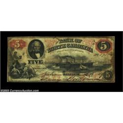 Raleigh, NC- Bank of North Carolina $5 Nov. 7, 1859 G62 Pennell 990A very scarce note from the Newbe