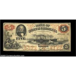 Raleigh, NC- Bank of North Carolina $5 G102 Pennell 990A high grade example from the very scarce Win
