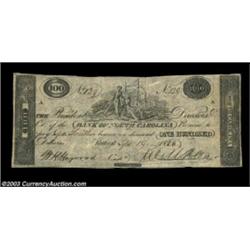 Raleigh, NC- Bank of North Carolina $100 Sept. 19, 1826 S5 Pennell UNLThis piece is a spurious issue