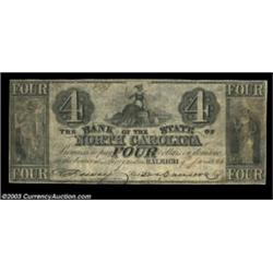 Raleigh, NC- Bank of the State of North Carolina $4 Jan. 9, 1846 C266 Pennell 1110CNA lovely example