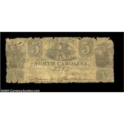 Raleigh, NC- Bank of the State of North Carolina $5 July 4, 1833 G20 Pennell 1140Very low grade but