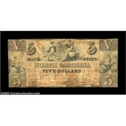 Raleigh, NC- Bank of the State of North Carolina $5 Sept. 1, 1857 G436a Pennell 1150APayable at Wilm