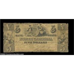 Raleigh, NC- Bank of the State of North Carolina $5 June 1, 1853 G488 Pennell 1150Payable at the bra