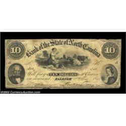 Raleigh, NC- Bank of the State of North Carolina $10 Dec. 1, 1853 G28 Pennell 1190This is the only $