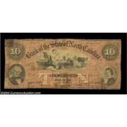 Raleigh, NC- Bank of the State of North Carolina $10 Sept. 1, 1857 G492a Pennell 1190AAn excessively