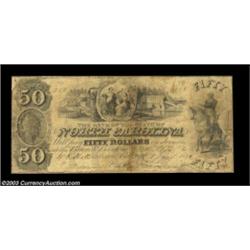 Raleigh, NC- Bank of the State of North Carolina $50 Jan. 1, 1850 G248 Pennell 1220An excessively ra
