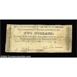 Raleigh, NC- Corporation of Raleigh $5 July 21, 1838A note of the highest rarity, as it is unique to