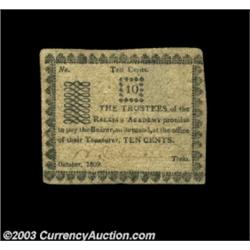 Raleigh, NC- Raleigh Academy 10¢ Oct. 1809A wonderful early North Carolina example, payable for both