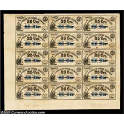 Raleigh, NC- State of North Carolina 25¢ Jan. 1, 1864 Cr. 150 Uncut SheetA most attractive sheet wit