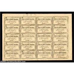 Raleigh, NC- State of North Carolina 10¢ (10)-5¢ (10) Oct. 1, 1861 Cr. 48, 47 Uncut SheetA very scar