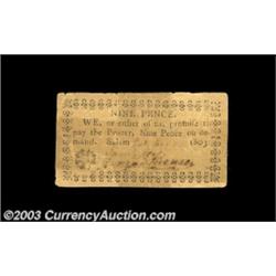 Salem, NC- Sam'l Stots & Conrad ? 9 Pence Oct. 22, 1803Lower in grade than the examples above, but a