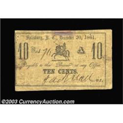 Salisbury, NC- Jack Hall 10¢ Dec. 20, 1861From the Robert Payne collection, and unique to our (or ou