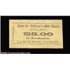 Image 1 : Tillery, NC- John R. Tillery $5Last in this important scrip offering. About Uncirculated, ex-Cox col