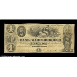 Wadesborough, NC- Bank of Wadesborough $4 (3) G6, G6a, G8a Pennell 1290, 1290A, 1300Three $4 example